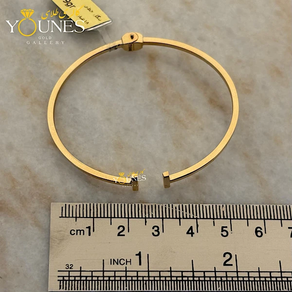 بنگل طلا T شکل طلایی